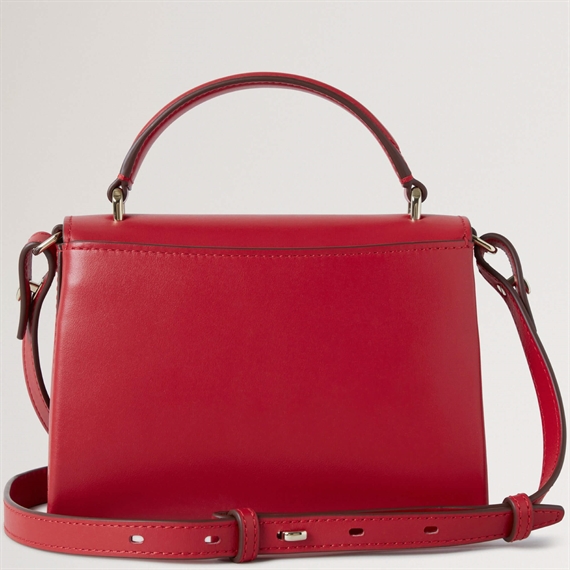 Mulberry Small Lana Top Handle Scarlet Red High Gloss Leather